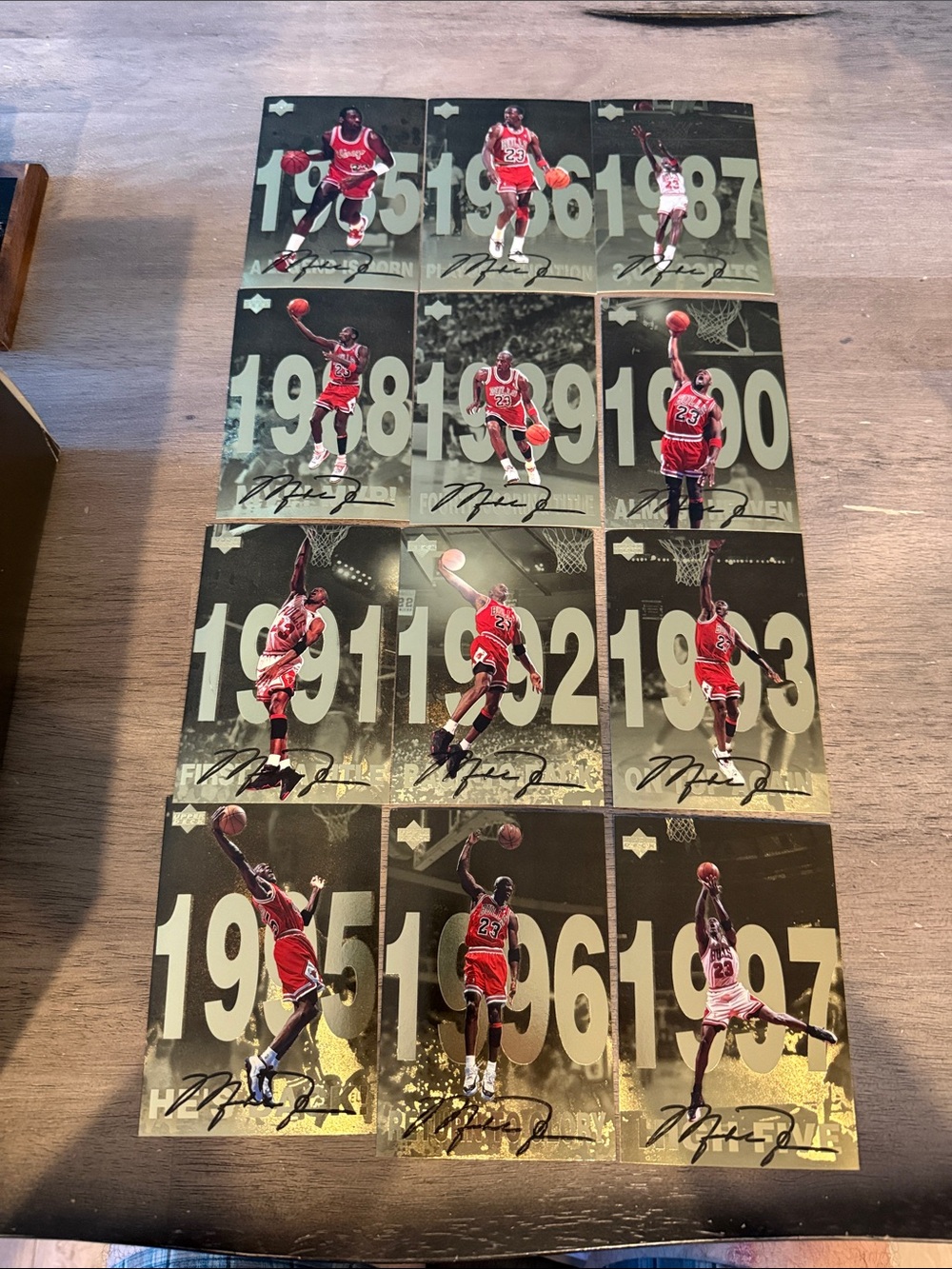1998 Michael Jordan Upper Deck Gold Refractor Cards Full set of 12
